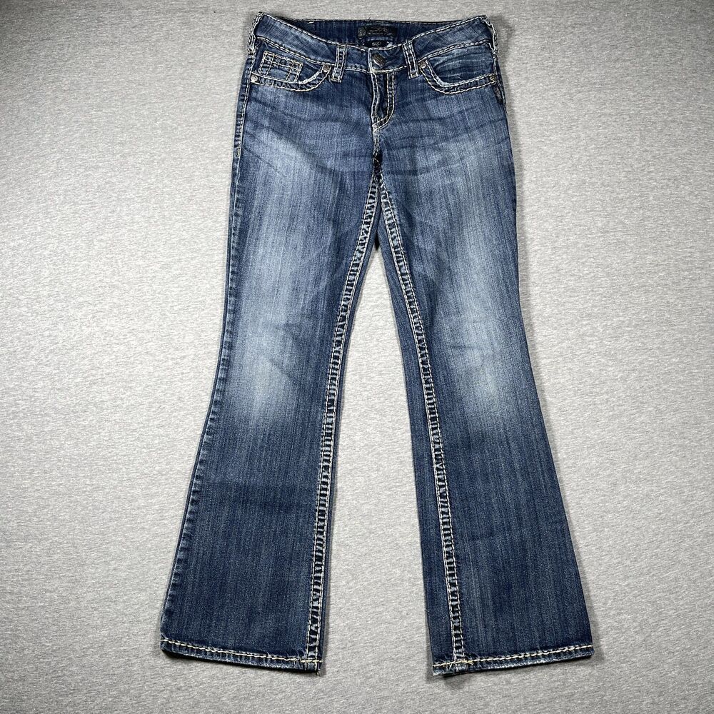 Silver Jeans Co. Suki Jeans Womens 29x32 Blue Bootcut Embroidered Cowboy Ranch